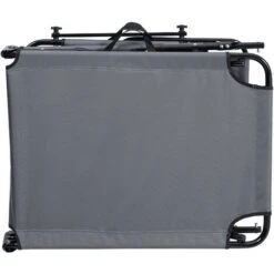 [casa.pro]® Tumbona Plegable 190cm Gris Oscuro Con Techo Acero Hamaca -Mano Mano Ventas 6090882 4