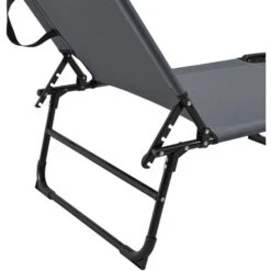 [casa.pro]® Tumbona Plegable 190cm Gris Oscuro Con Techo Acero Hamaca -Mano Mano Ventas 6090882 5