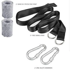 Accesorio De Columpio, Accesorio De Hamaca Adecuado Para árboles De 2 X 150 Cm Con 2 Mosquetones Resistentes Y Anillos En D, Con Bolsa De Almacenamiento, Cojín Protector De árboles. -Mano Mano Ventas 61078071 4