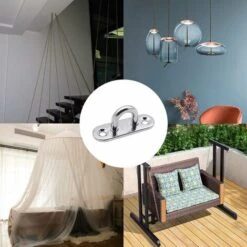 6 Piezas De Placas De Ojales Placa De Cubierta De Acero Inoxidable Placa De Mástil De 5 Mm Ganchos De Fijación Resistentes Para Ganchos De Pared Sillas Colgantes Toldo Accesorios Para Barcos, Etc. -Mano Mano Ventas 61079161 5