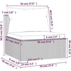 Sofá Central De Jardín Con Cojines Ratán Sintético Gris VidaXL 7 Sofá Central De Jardín Con Cojines Ratán Sintético Gris VidaXL -Mano Mano Ventas 61101205 3