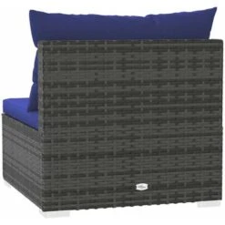 Sofá Central De Jardín Con Cojines Ratán Sintético Gris VidaXL 9 Sofá Central De Jardín Con Cojines Ratán Sintético Gris VidaXL -Mano Mano Ventas 61101205 5