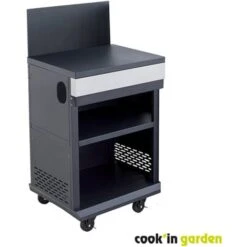 Desserte De Jardin - Noir / Inox - Module Compatible Fidji 3 Et 4 - Cuisine Extérieure - Cook'In Garden