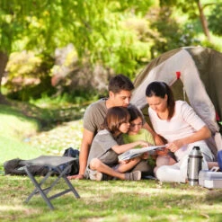 Relaxdays Taburete Plegable Para Camping, Tela Y Aluminio, Beige, 41x48x41 Cm -Mano Mano Ventas 62153202 3