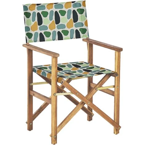Conjunto De 2 Sillas De Jardín De Tela Gris Madera De Acacia Clara Patrón Abstracto Plegable Director Cine 4 Conjunto De 2 Sillas De Jardín De Tela Gris Madera De Acacia Clara Patrón Abstracto Plegable Director Cine - Imagen 4