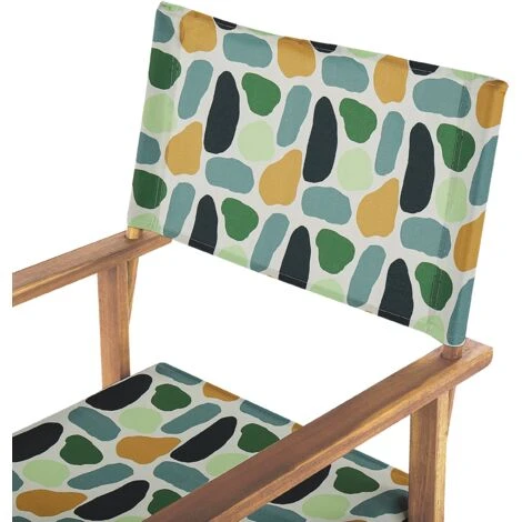 Conjunto De 2 Sillas De Jardín De Tela Gris Madera De Acacia Clara Patrón Abstracto Plegable Director Cine 5 Conjunto De 2 Sillas De Jardín De Tela Gris Madera De Acacia Clara Patrón Abstracto Plegable Director Cine - Imagen 5