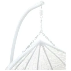 Sillón Colgante De 2 Plazas De Resina Trenzada - Blanco Con Cojines Grises - CAYAMBE - Venta-unica -Mano Mano Ventas 63051810 4