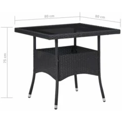 Set De Comedor De Jardín 5 Pzas Ratán Sintético Y Vidrio Negro VidaXL -Mano Mano Ventas 63210652 3