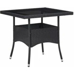Set De Comedor De Jardín 5 Pzas Ratán Sintético Y Vidrio Negro VidaXL -Mano Mano Ventas 63210652 4