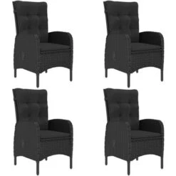 Set De Comedor De Jardín 5 Pzas Ratán Sintético Y Vidrio Negro VidaXL -Mano Mano Ventas 63210652 5