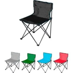 Silla Plegable De Camping Ligera Silla De Exterior Ideal Para Acampada, Picnic O Pesca Sin Reposabrazos - Color :Negro - Negro
