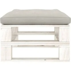 YOUTHUP Otomana De Palés Para Jardín Madera Con Cojín Gris Taupe -Mano Mano Ventas 63586441 3