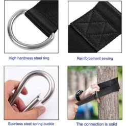 Correa Para Hamaca De árbol - Correas Ajustables Para Hamaca, Correa Para Hamaca Para Silla Con 2 Ganchos De Mosquetón De Bloqueo De Seguridad Y Anillas En D Con Protectores Para árboles Para Columpio -Mano Mano Ventas 63828849 4
