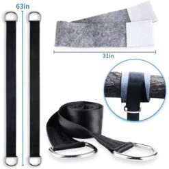 Correas Para Hamacas, 2 Juegos De Correas Para Columpios Para Colgar De Servicio Pesado 2x150CM Con Anillo En D Y Cojín Más Grueso, Dos Ganchos De Mosquetón Carga Máxima 500KG Para Hamaca Y Columpio D -Mano Mano Ventas 63834420 3