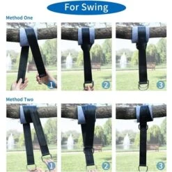 Correas Para Hamacas, 2 Juegos De Correas Para Columpios Para Colgar De Servicio Pesado 2x150CM Con Anillo En D Y Cojín Más Grueso, Dos Ganchos De Mosquetón Carga Máxima 500KG Para Hamaca Y Columpio D -Mano Mano Ventas 63834420 4