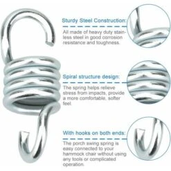 PCS Accesorio De Gancho Para Hamaca Saco De Boxeo Muelle De Acero Inoxidable Servicio Pesado 250 Kg Para Hamaca Sillón Silla Colgante Saco De Boxeo Saco De Boxeo Columpio Soulet - Plata -Mano Mano Ventas 63881766 5