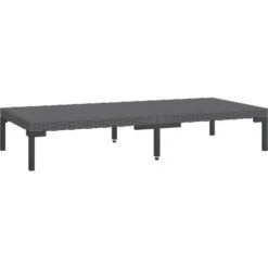 Mesa De Centro De Jardín Ratán PE Semicircular Gris Oscuro VidaXL