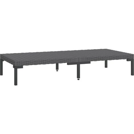 Mesa De Centro De Jardín Ratán PE Semicircular Gris Oscuro VidaXL 1 Mesa De Centro De Jardín Ratán PE Semicircular Gris Oscuro VidaXL