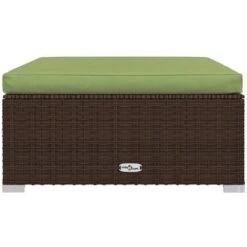 YOUTHUP Reposapiés De Jardín Y Cojín Ratán Sintético Marrón 70x70x30 Cm -Mano Mano Ventas 64131306 3