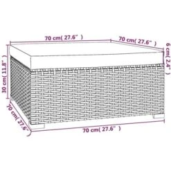 YOUTHUP Reposapiés De Jardín Y Cojín Ratán Sintético Marrón 70x70x30 Cm -Mano Mano Ventas 64131306 5