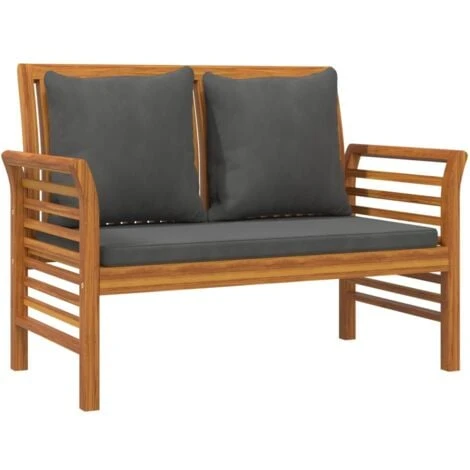 Banco Jardín Con Cojines Gris Oscuro De Madera Maciza De Acacia VidaXL 1 Banco Jardín Con Cojines Gris Oscuro De Madera Maciza De Acacia VidaXL