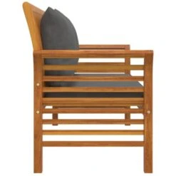Banco Jardín Con Cojines Gris Oscuro De Madera Maciza De Acacia VidaXL 9 Banco Jardín Con Cojines Gris Oscuro De Madera Maciza De Acacia VidaXL -Mano Mano Ventas 64862750 5