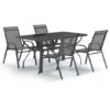 Juego De Comedor De Jardín 5 Piezas Gris Y Negro VidaXL