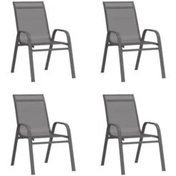 Juego De Comedor De Jardín 5 Piezas Gris Y Negro VidaXL -Mano Mano Ventas 64867896 4