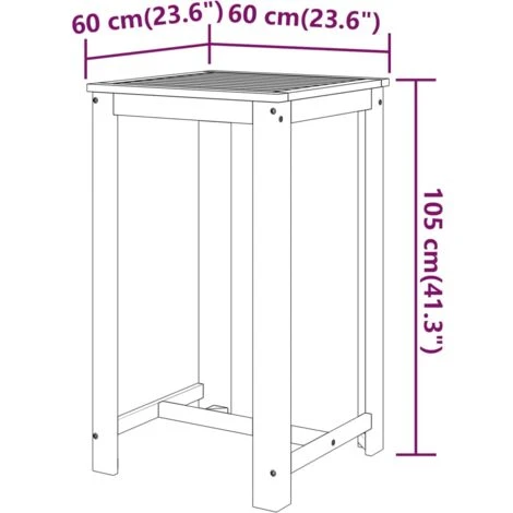 Juego Muebles De Bar De Jardín 3 Pzas Madera De Acacia Maciza VidaXL 3 Juego Muebles De Bar De Jardín 3 Pzas Madera De Acacia Maciza VidaXL - Imagen 3