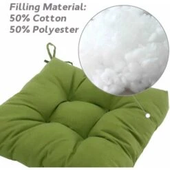 Juego De 4 Cojines Para Asiento 40x40x7cm - Verde - Cojín Suave - Efecto Tridimensional - Para Decoración -Mano Mano Ventas 65089306 3