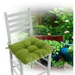 Juego De 4 Cojines Para Asiento 40x40x7cm - Verde - Cojín Suave - Efecto Tridimensional - Para Decoración -Mano Mano Ventas 65089306 4