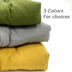 Juego De 4 Cojines Para Asiento 40x40x7cm - Verde - Cojín Suave - Efecto Tridimensional - Para Decoración -Mano Mano Ventas 65089306 5