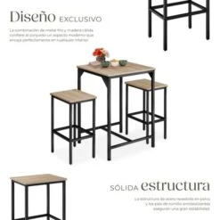 Juego De Muebles De Bar Inverness - Juego De Mesa Para Bar, Conjunto De Muebles Moderno Para Bistró, Set Minimalista De Taburetes -Mano Mano Ventas 67434795 4