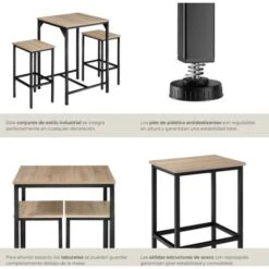Juego De Muebles De Bar Inverness - Juego De Mesa Para Bar, Conjunto De Muebles Moderno Para Bistró, Set Minimalista De Taburetes -Mano Mano Ventas 67434795 5