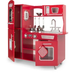 Cocina De Madera Para Niños - Big Red - Con Una Nevera, Microondas Y Telefono -Mano Mano Ventas 67467547 4