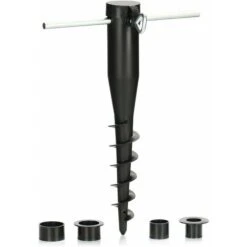 Soporte De Plástico Para Sombrilla - Manga De Tierra - Base Para Sombrillas - Punta De Tierra - 25-45 Mm (Negro)