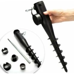 Soporte De Plástico Para Sombrilla - Manga De Tierra - Base Para Sombrillas - Punta De Tierra - 25-45 Mm (Negro) -Mano Mano Ventas 68949436 4