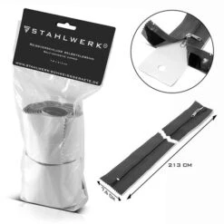 STAHLWERK Cremallera Universal Autoadhesiva Para Puertas Antipolvo, Cortinas Antipolvo Y Láminas De Protección Contra El Polvo, Fuertemente Adhesiva Con Cremallera De Recorrido Suave 7,6 X 213 Cm En P