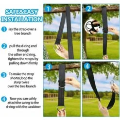 GDRHVFD Correa Para Hamaca Juego De Columpios De Suspensión 150 Para Trabajo Pesado De 1 Pieza Con Anillo En D Carga Máxima 1000 Kg Ideal Para Hamacas, Columpios Para Niños Adultos -Mano Mano Ventas 69358419 4