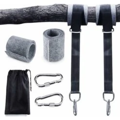 GDRHVFD Correas Para Hamacas, 2 Juegos De 2X150 Correas Colgantes Resistentes Con Anillas En D Y Almohadillas Más Gruesas, Dos Mosquetones, Carga Máxima De 500 Kg Para Hamacas Y Columpios De Jardín