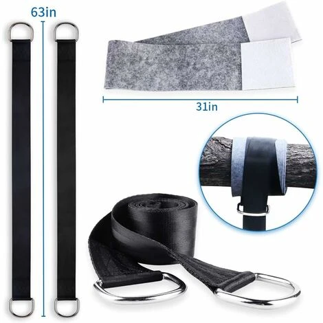 GDRHVFD Correas Para Hamacas, 2 Juegos De 2X150 Correas Colgantes Resistentes Con Anillas En D Y Almohadillas Más Gruesas, Dos Mosquetones, Carga Máxima De 500 Kg Para Hamacas Y Columpios De Jardín 3 GDRHVFD Correas Para Hamacas, 2 Juegos De 2X150 Correas Colgantes Resistentes Con Anillas En D Y Almohadillas Más Gruesas, Dos Mosquetones, Carga Máxima De 500 Kg Para Hamacas Y Columpios De Jardín - Imagen 3