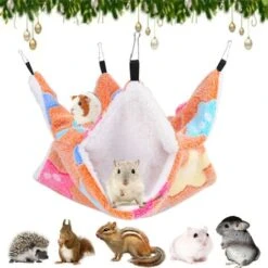 Hamaca Para Animales Pequeños 30 30 Cm Color Caramelo Estrella De Mar Hamaca De Doble Capa Coral Fleece Suave Y Cálido Nido Jaula Hamaca Accesorios, Adecuado Para Lindos Hámsters, Hurones