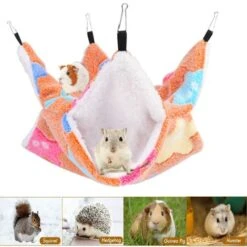 Hamaca Para Animales Pequeños 30 30 Cm Color Caramelo Estrella De Mar Hamaca De Doble Capa Coral Fleece Suave Y Cálido Nido Jaula Hamaca Accesorios, Adecuado Para Lindos Hámsters, Hurones -Mano Mano Ventas 71077501 4