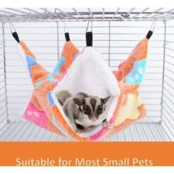 Hamaca Para Animales Pequeños 30 30 Cm Color Caramelo Estrella De Mar Hamaca De Doble Capa Coral Fleece Suave Y Cálido Nido Jaula Hamaca Accesorios, Adecuado Para Lindos Hámsters, Hurones -Mano Mano Ventas 71077501 5