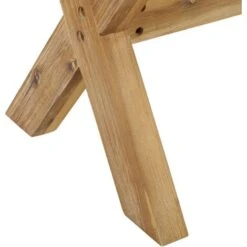 Taburete De Cemento Reforzado Blanco Madera Clara 45 Cm Acacia Reposapiés Olbia -Mano Mano Ventas 71113077 5