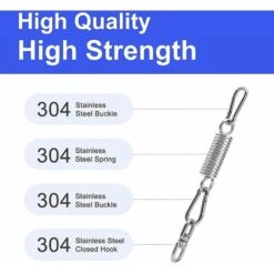 Gancho Con Resorte Para Hamaca, Gancho Para Montaje En Pared De Techo, Accesorios Para Hamaca Y Columpio, El Kit Contiene 1 Resorte, 2 Mosquetones, 1 Anillo Giratorio, Carga Máxima 250 Kg 7 Gancho Con Resorte Para Hamaca, Gancho Para Montaje En Pared De Techo, Accesorios Para Hamaca Y Columpio, El Kit Contiene 1 Resorte, 2 Mosquetones, 1 Anillo Giratorio, Carga Máxima 250 Kg -Mano Mano Ventas 71203557 3