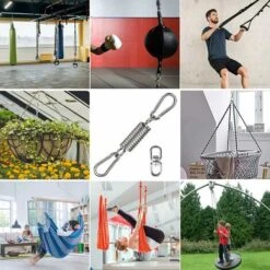 Gancho Con Resorte Para Hamaca, Gancho Para Montaje En Pared De Techo, Accesorios Para Hamaca Y Columpio, El Kit Contiene 1 Resorte, 2 Mosquetones, 1 Anillo Giratorio, Carga Máxima 250 Kg 9 Gancho Con Resorte Para Hamaca, Gancho Para Montaje En Pared De Techo, Accesorios Para Hamaca Y Columpio, El Kit Contiene 1 Resorte, 2 Mosquetones, 1 Anillo Giratorio, Carga Máxima 250 Kg -Mano Mano Ventas 71203557 5