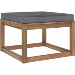 Reposapiés De Jardín Con Cojín Gris Antracita