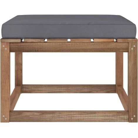 Reposapiés De Jardín Con Cojín Gris Antracita 3 Reposapiés De Jardín Con Cojín Gris Antracita - Imagen 3