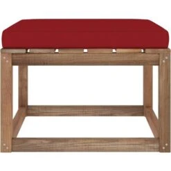 Reposapiés De Jardín Con Cojín Rojo Tinto -Mano Mano Ventas 72403784 3